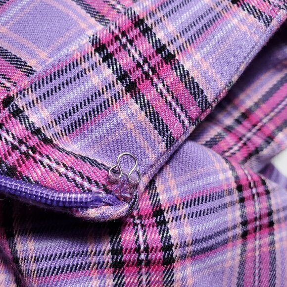 SO Lace Up Plaid Mini Skort L Purple/Pink - Picture 16 of 16